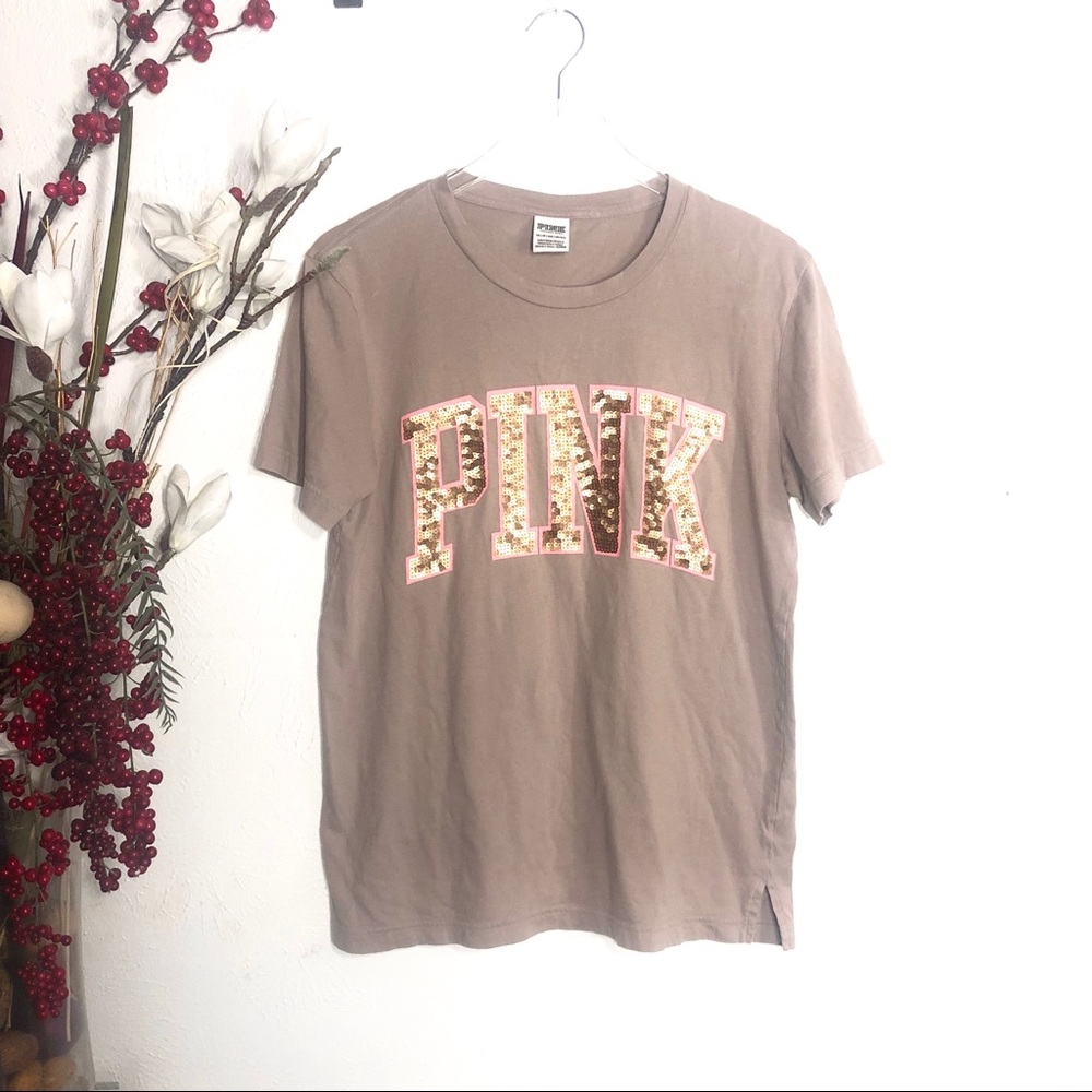 pink vs • sequin tshirt